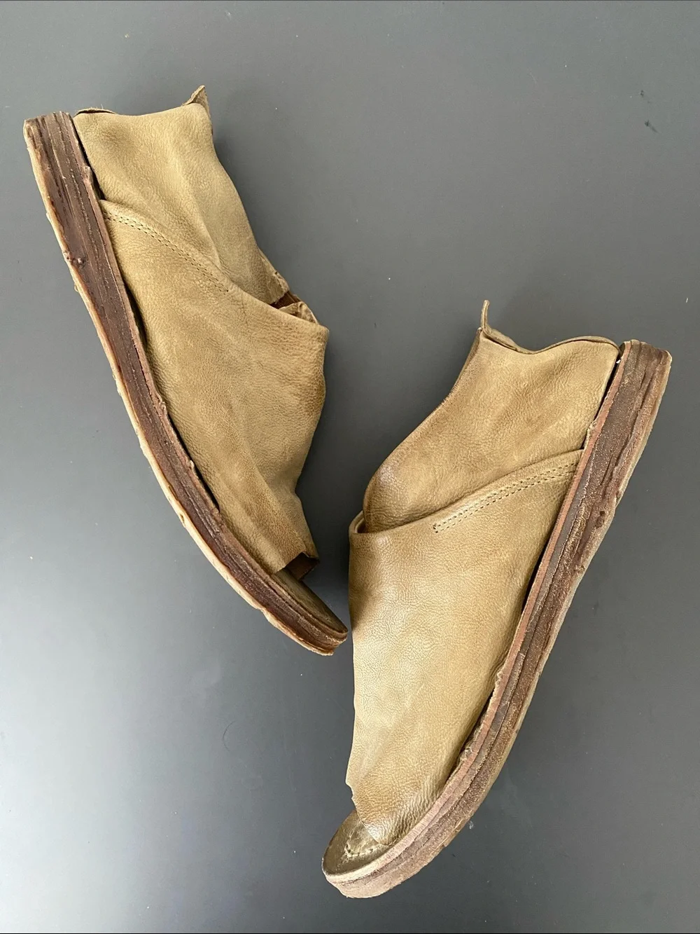 A.S.98 Reiley Sandal Open-Toe Leather Sandals in Tan EU 37 US 7